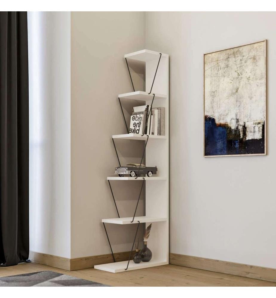 Bianco, Nero, Scaffali, 150X50X22 cm, Piastra Di Particelle Con Rivestimento A Melamina