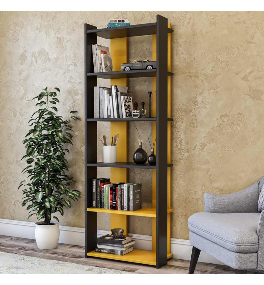 Antracite, Scaffali, 180X63X32 cm, Piastra Di Particelle Rivestita Con Melamina