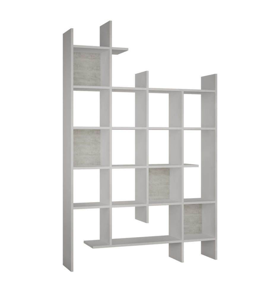 White, Librerie, 188X122X25,5 cm, Piastra Di Particelle Rivestita Con Melamina