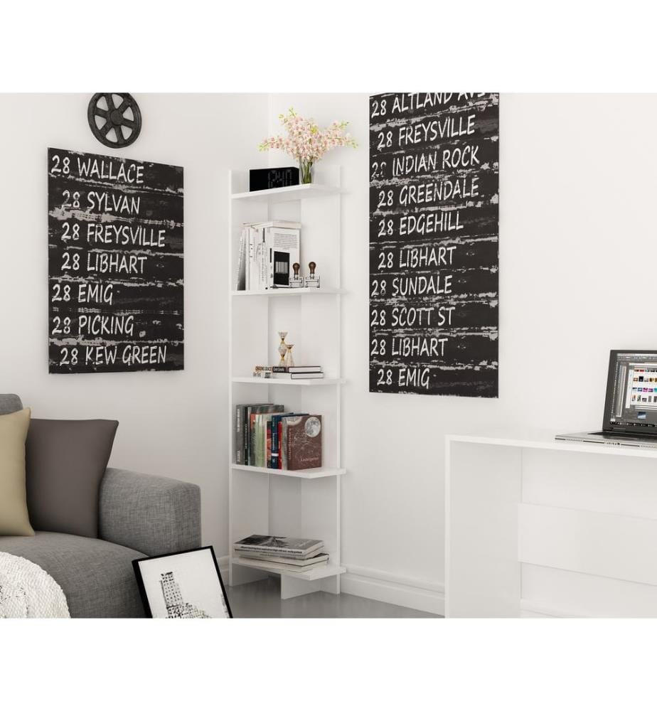 Blanc, Étagères, 170X45X22 cm, Plaque De Particules Enrobée De Mélamine