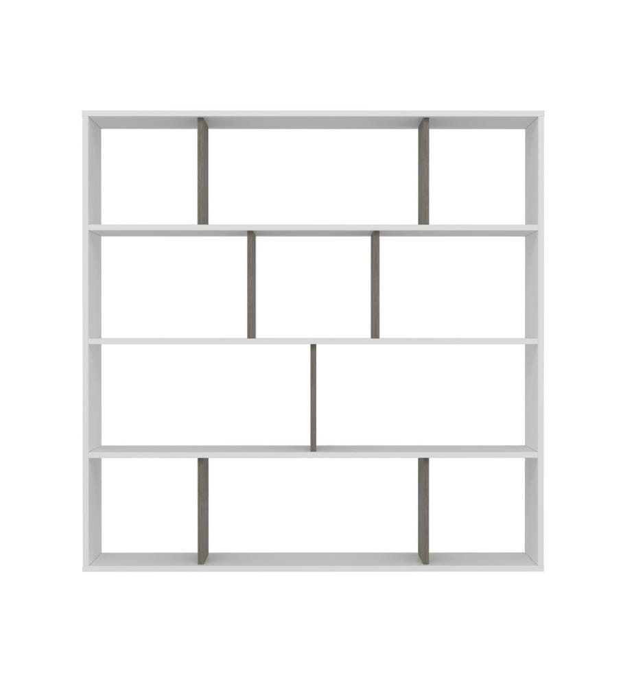 White, Librerie, 145X145.2X25 cm, Piastra Di Particelle Con Rivestimento Melamina