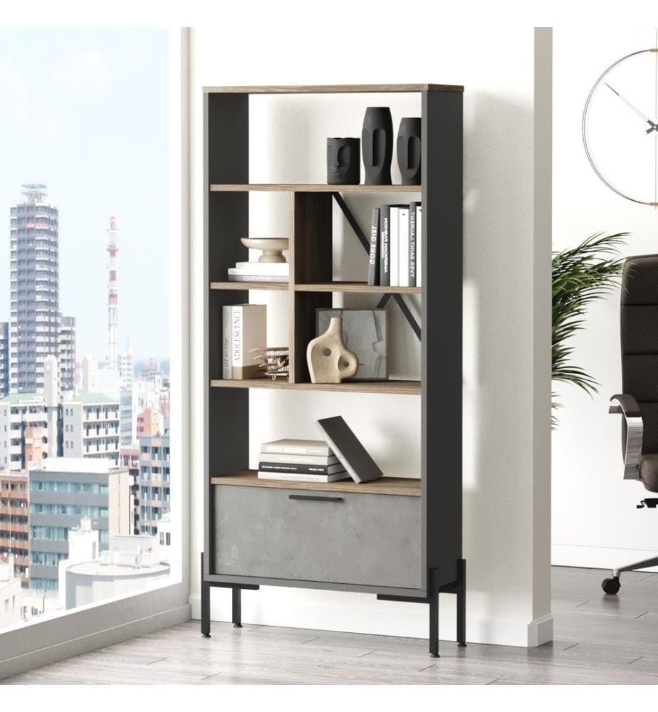 Braun, Bücherregale, 160,8X75,5X44,5 cm, Melaminbeschichtete Partikelplatte