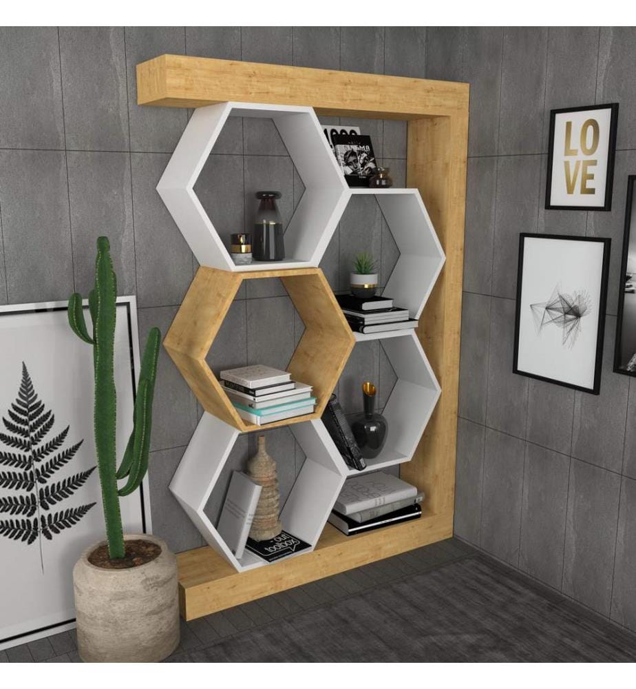 Color Quercia, Bianco, Scaffali, 140X90X24,6 cm, Piastra Di Particelle Rivestita Di Melamina