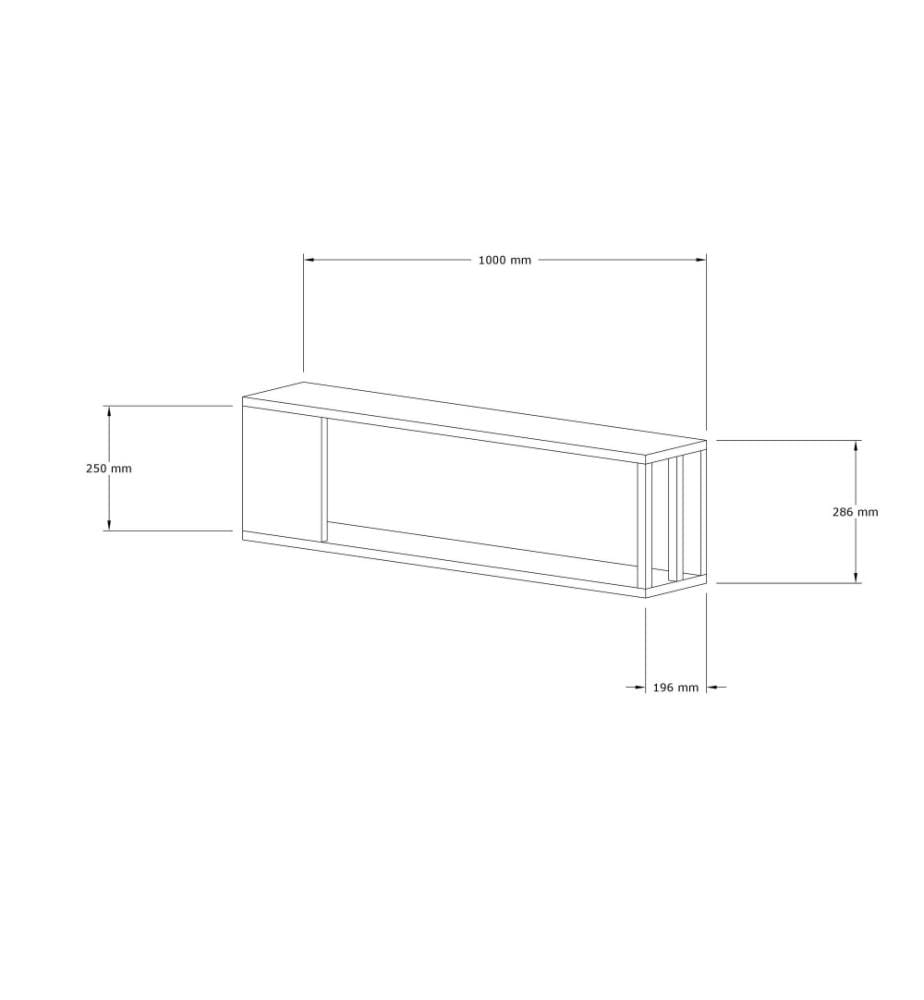 Etagère murale, pin atlantique, anthracite, panneau de particules mélaminé