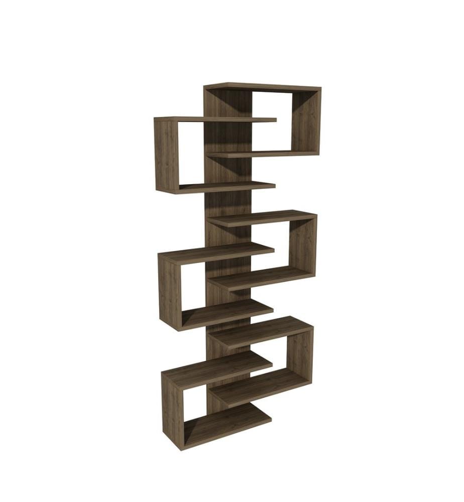 Nussbaumfarbe, Bücherregale, 161,3X75X21,3 cm, Melaminbeschichtete Partikelplatte