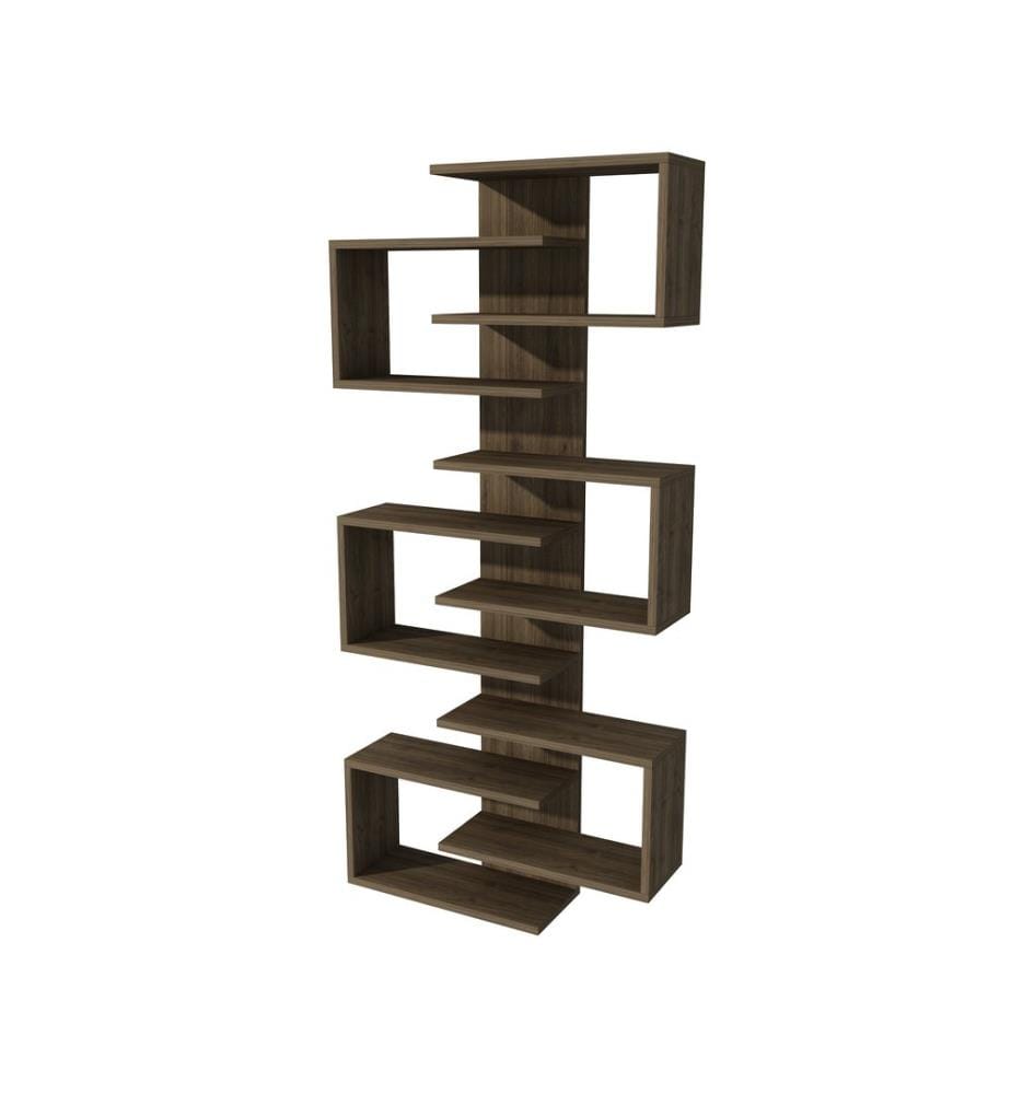 Nussbaumfarbe, Bücherregale, 161,3X75X21,3 cm, Melaminbeschichtete Partikelplatte