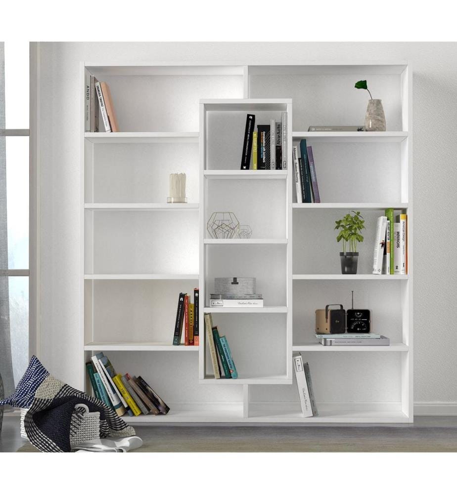 Blanc, Étagères, 135,7X125X22 cm, Plaque De Particules Enrobée De Mélamine