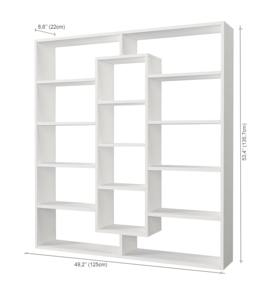 Blanc, Étagères, 135,7X125X22 cm, Plaque De Particules Enrobée De Mélamine