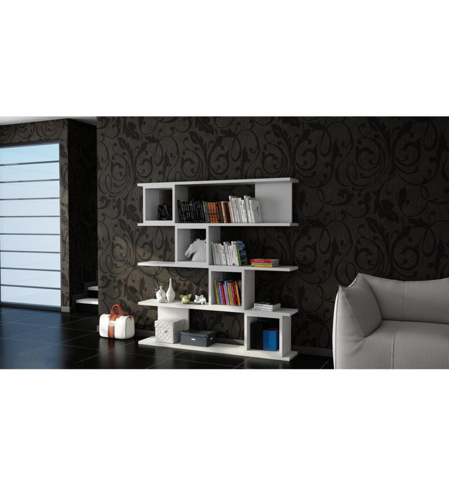 Bianco, Scaffali, 119,9X120X19,5 cm, Piastra Di Particelle Con Rivestimento A Melamina