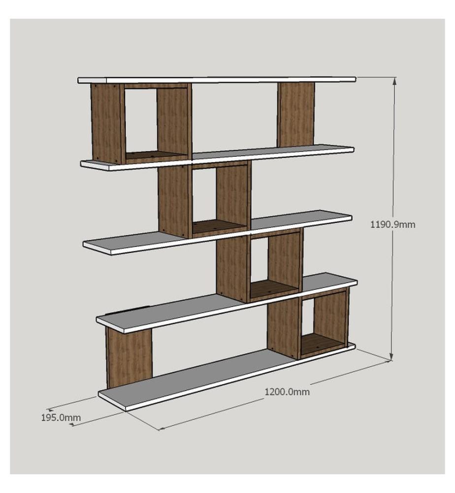 Bianco, Scaffali, 119,9X120X19,5 cm, Piastra Di Particelle Con Rivestimento A Melamina
