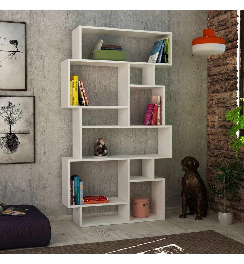 Bianco, Librerie, 168.5X96X25,5 cm, Piastra Di Particelle Rivestita Di Melamina