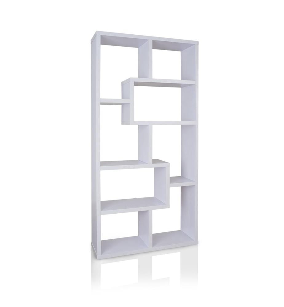 Bianco, Scaffali, 183.6X90X29,5 cm, Piastra Di Particelle Rivestita Con Melamina