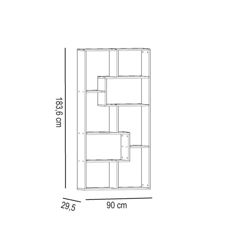 Bianco, Scaffali, 183.6X90X29,5 cm, Piastra Di Particelle Rivestita Con Melamina