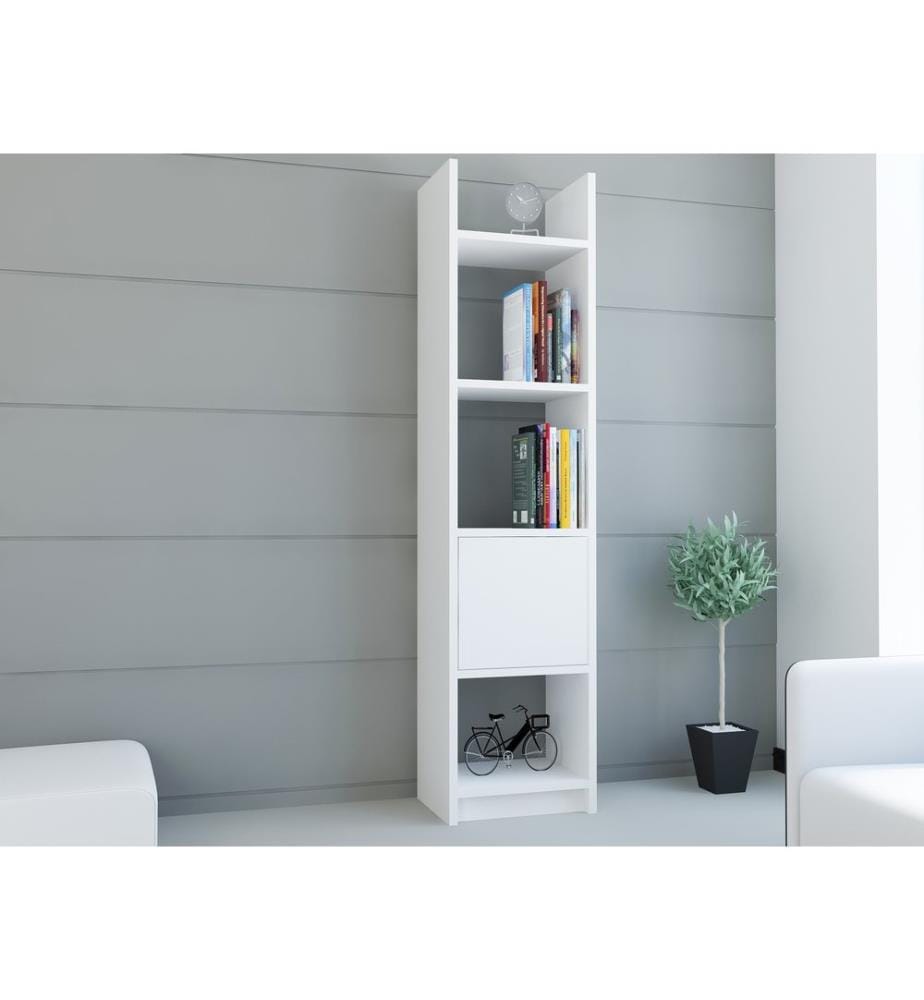 Bianco, Librerie, 150X33.1X29,5 cm, Piastra Di Particelle Rivestita Di Melamina