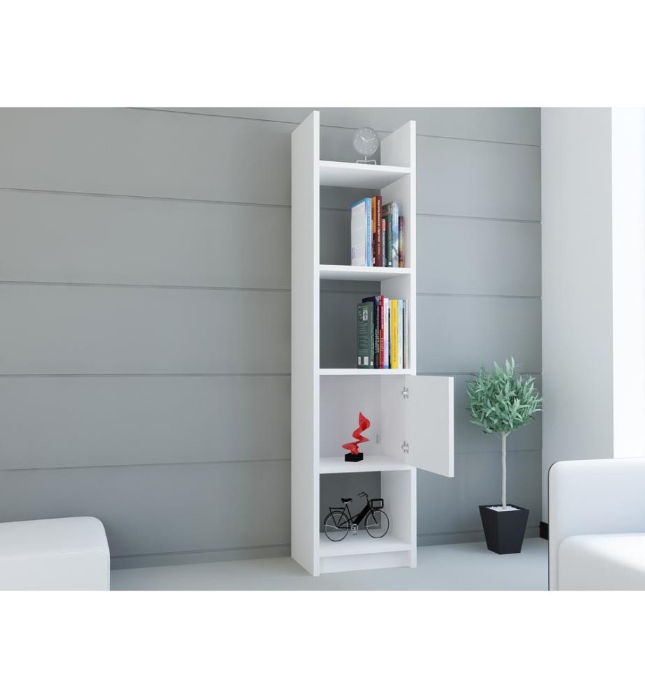 Bianco, Librerie, 150X33.1X29,5 cm, Piastra Di Particelle Rivestita Di Melamina