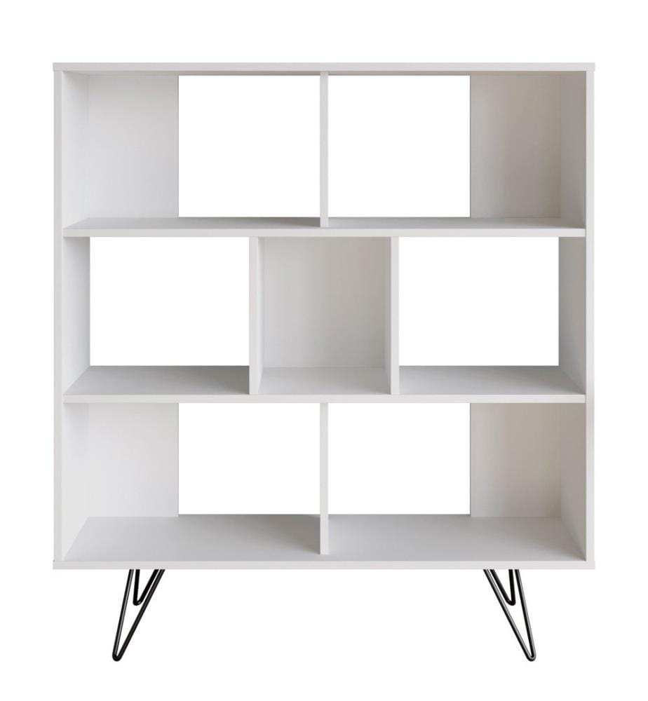 Blanc, Étagères, 132.2X120X29,5 cm, Plaque De Particules Enrobée De Mélamine
