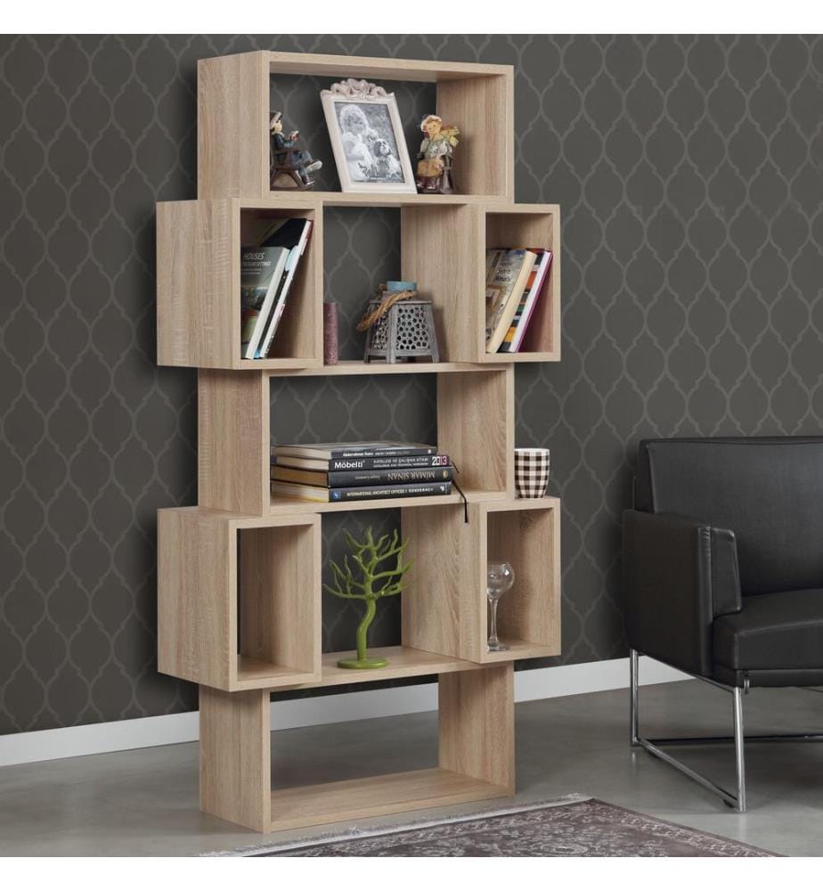Light,Oak, Bücherregale, 160X84X30 cm, Melaminbeschichtete Partikelplatte