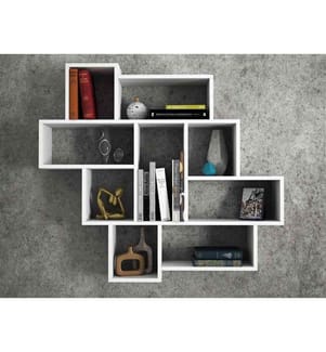 Etagère murale, blanc, panneau de particules mélaminé