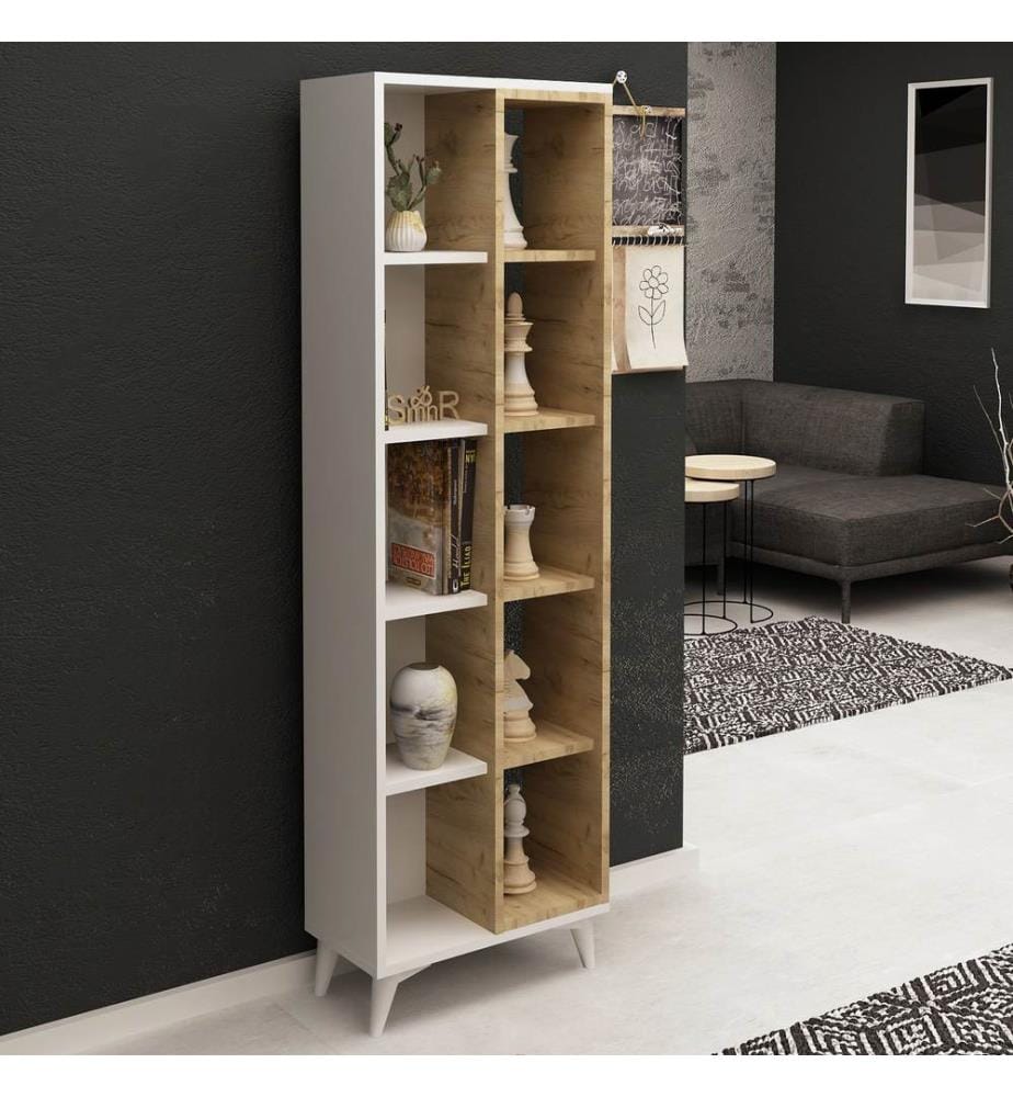 Blanc, Étagères, 162X50X25 cm, Plaque De Particules Enrobée De Mélamine