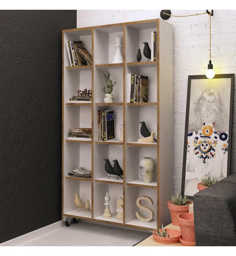 Color Quercia, Librerie, 165.5X90X25 cm, Piastra Di Particelle Rivestita Di Melamina