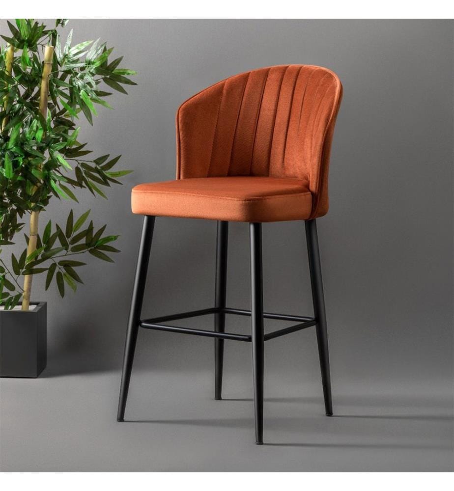 Barhocker Set , 4 Stück, Fliese Rot, Schwarz, Melaminbeschichtete Spanplatte, Stoff: Polyester