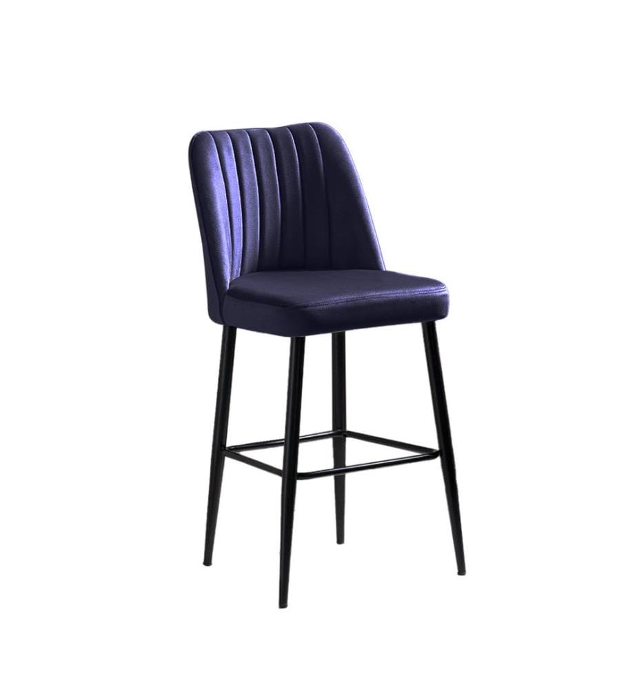 Barhocker Set , 2 Stück, Sax Blau, Schwarz, Melaminbeschichtete Spanplatte, Stoff: Polyester