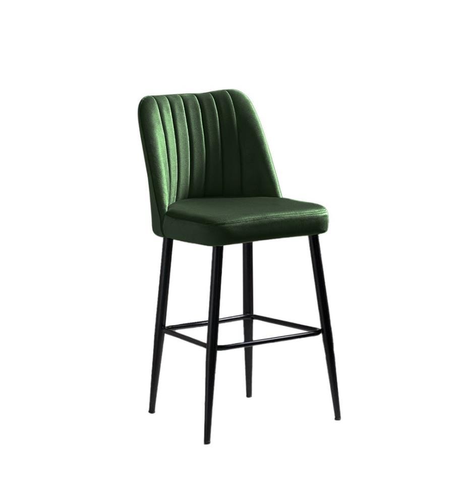 Barhocker Set , 2 Stück, Grün, Schwarz, Melaminbeschichtete Spanplatte, Stoff: Polyester