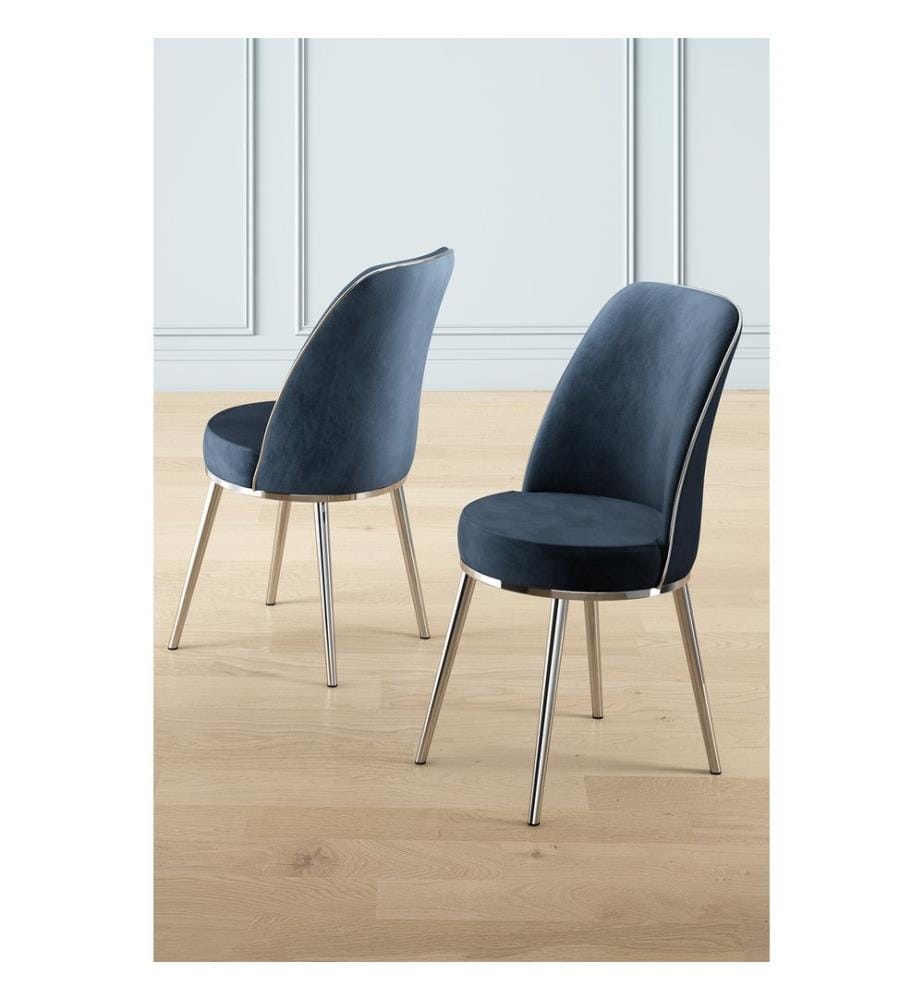 Stuhlset, 4-teilig, Anthrazit, Chrom, Gestell: 100 % Metall, Bezug: Babyface