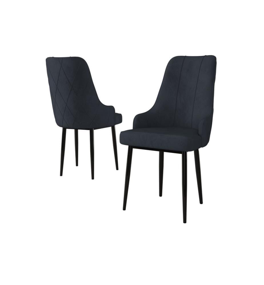 Ensemble de chaises, 6 pièces, Anthracite, Noir, Structure : 100% BOIS, Tissu : Babyface, pieds en bois de charme