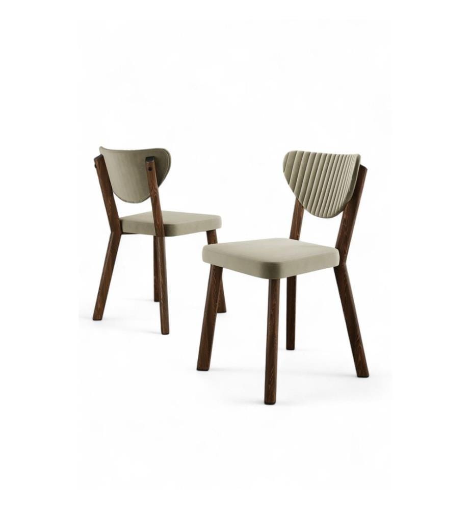 Stuhlset, 6-teilig, Creme, Braun, Gestell: 100% Metall