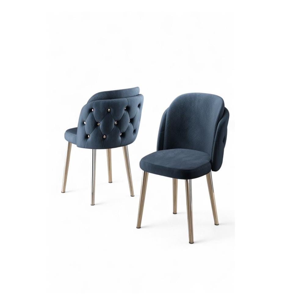 Stuhlset, 6-teilig, Anthrazit, Chrom, Gestell: 100 % Metall
