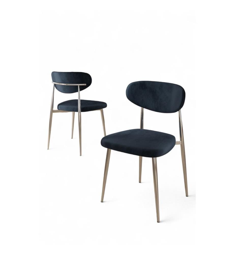 Stuhlset, 4-teilig, Anthrazit, Chrom, Gestell: 100 % Metall