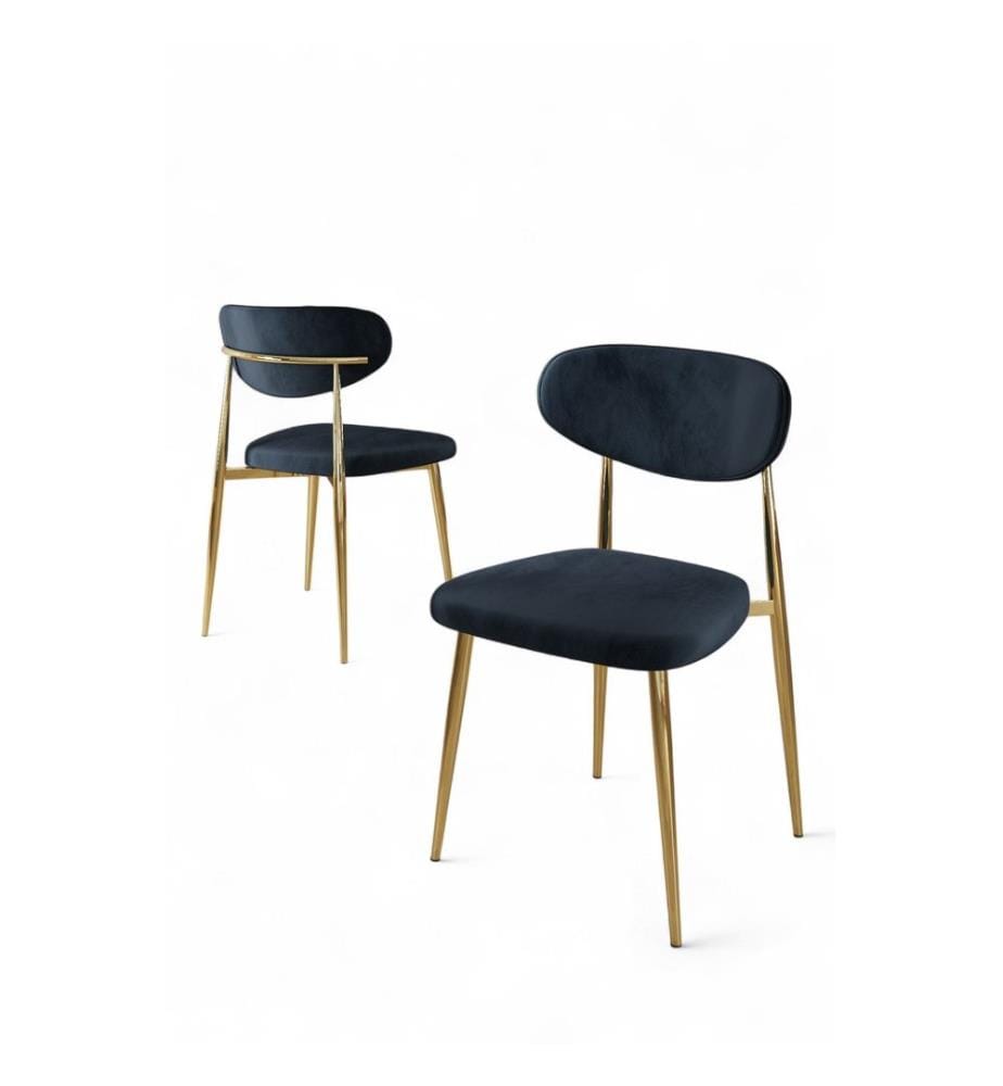 Stuhlset, 6-teilig, Anthrazit, Gold, Gestell: 100 % Metall
