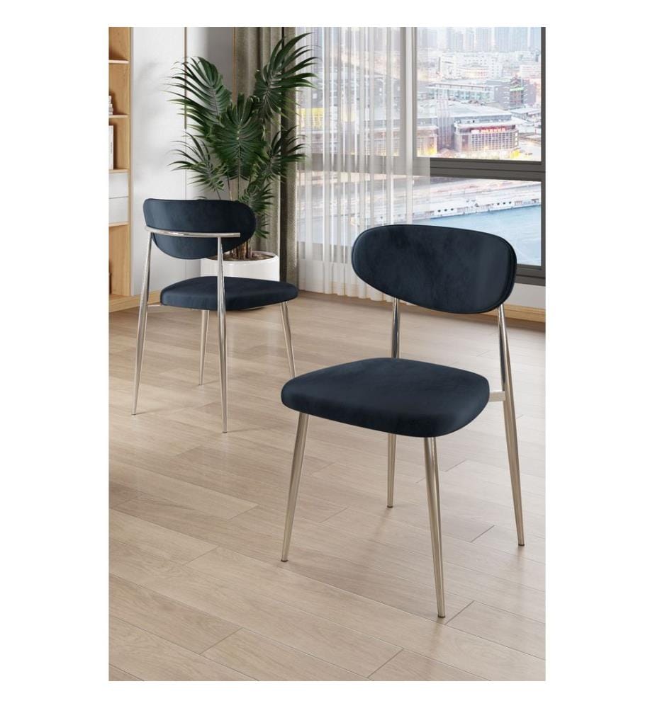 Stuhlset, 6-teilig, Anthrazit, Chrom, Gestell: 100 % Metall