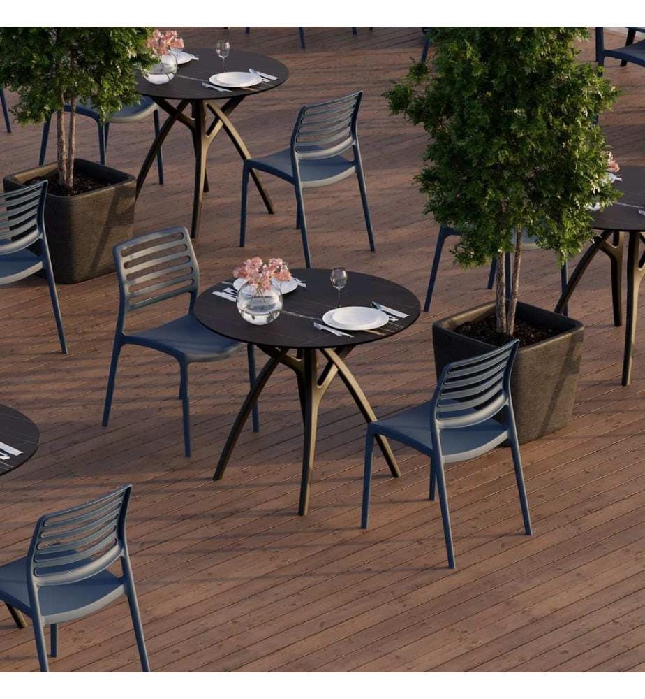 Stuhlset, 4-teilig, Saxblau, 100 % Polypropylen