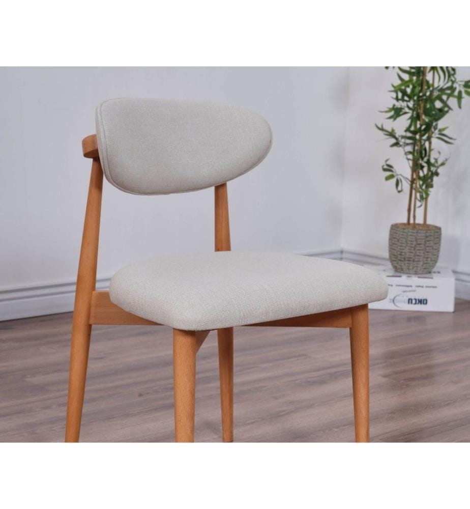 Stuhlset, 2-teilig, Eiche, Beige, Gestell: 100 % Hornbuchenholz
