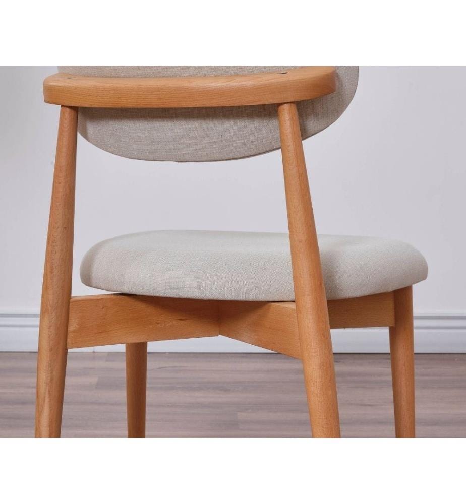 Stuhlset, 2-teilig, Eiche, Beige, Gestell: 100 % Hornbuchenholz