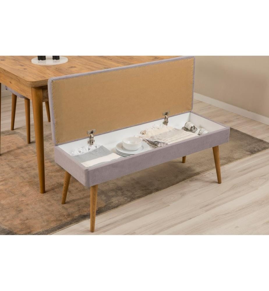 Set da pranzo allungabile con tavolo, sedie e consolle, 5 pezzi, pino atlantico, grigio, 100% pannello di particelle rivestito in melamina