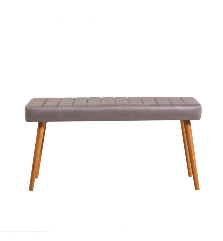 Dining Table & Bench Set, 3 Pieces, Atlantic Pine, Grey, 100% MELAMINE COATED PARTICLE BOARD