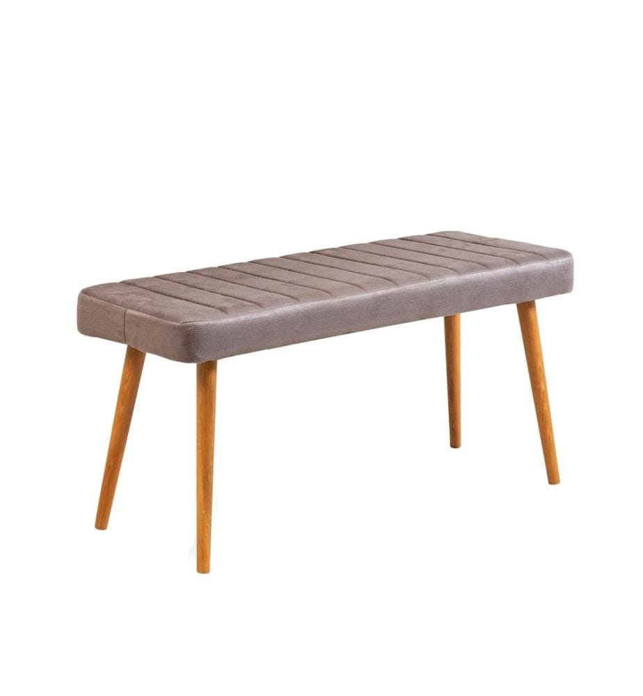 Dining Table & Bench Set, 3 Pieces, Atlantic Pine, Grey, 100% MELAMINE COATED PARTICLE BOARD