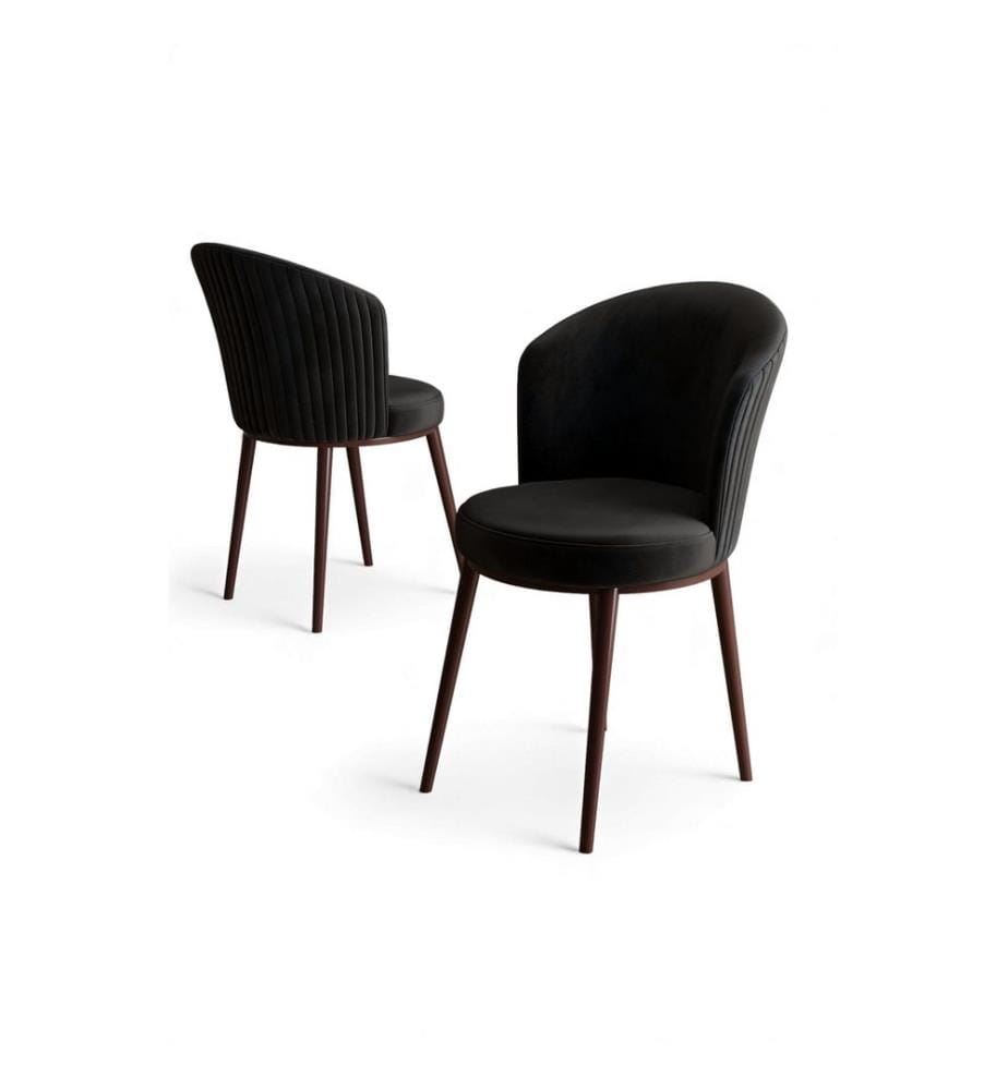 Ensemble de chaises, 2 pièces, 100 % métal, noir et marron