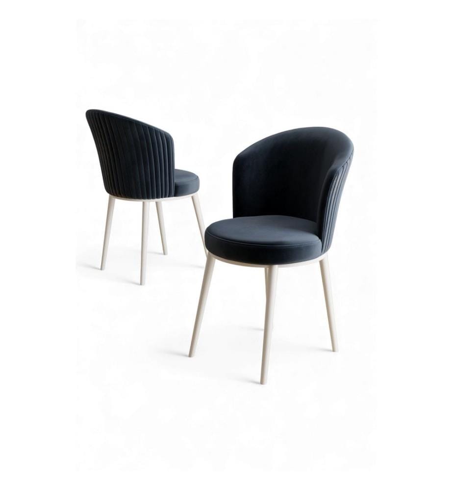 Stuhlset, 6-teilig, 100 % Metall, Anthrazit, Weiss