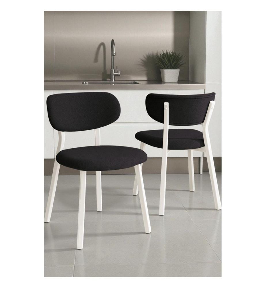 Stuhlset, 2-teilig, 100 % Metall, Anthrazit, Weiss