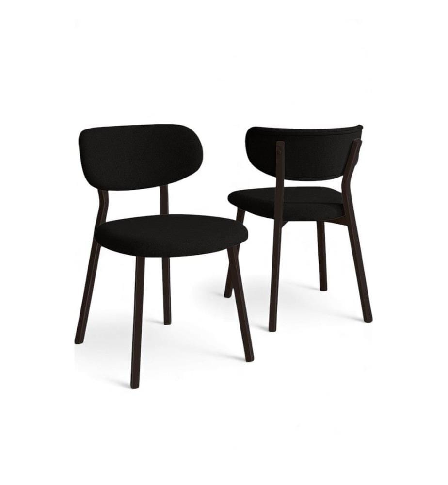 Stuhlset, 6-teilig, 100 % Metall, Schwarz, Braun
