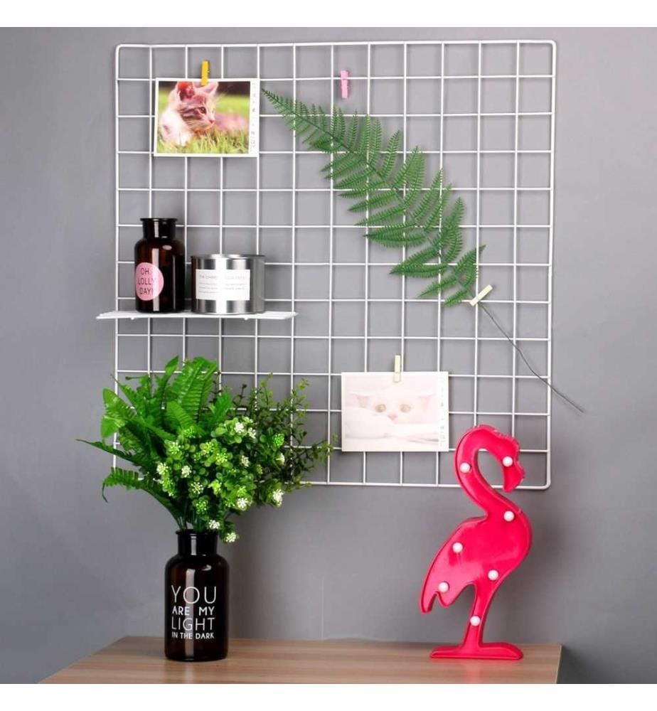 Decorative Metal Wall Accessory, White, Metal, With 10 Tiny Latch