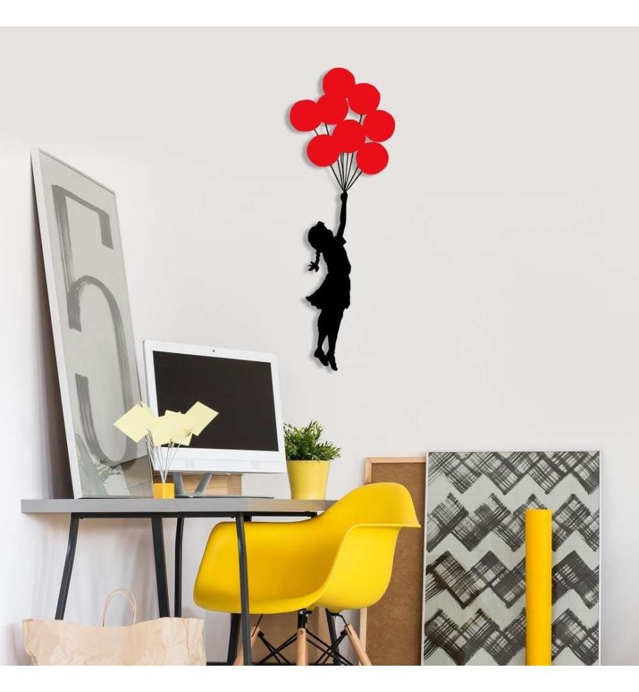 Decorative Metal Wall Accessory, Black, Red, Metal