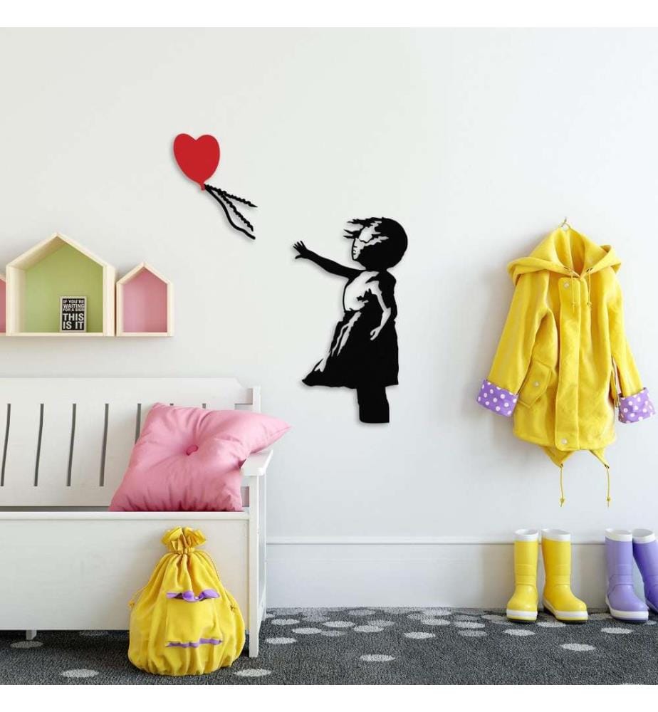 Decorative Metal Wall Accessory, Black, Red, Metal
