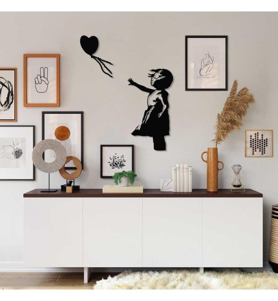 Decorative Metal Wall Accessory, Black, Metal
