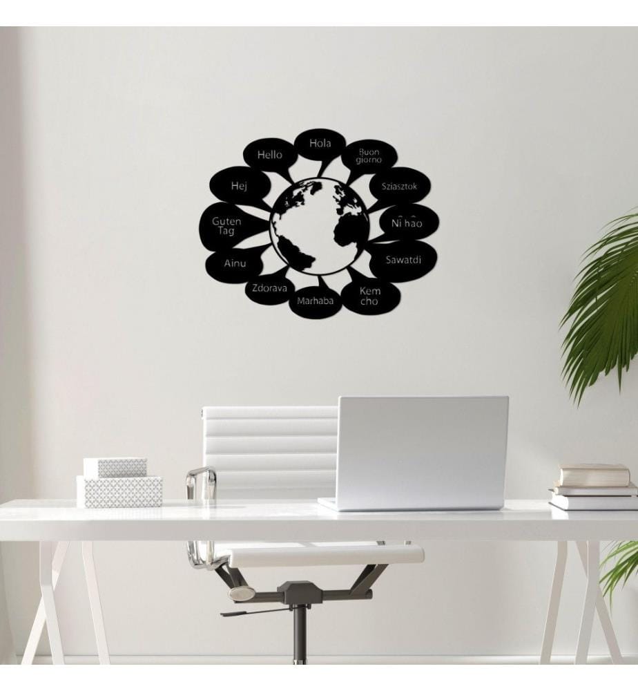 Decorative Metal Wall Accessory, Black, Metal