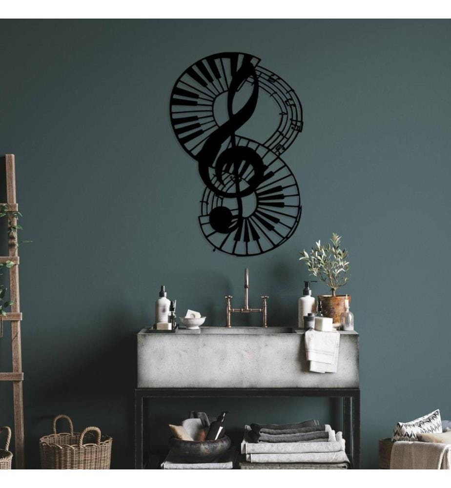 Decorative Metal Wall Accessory, Black, Metal
